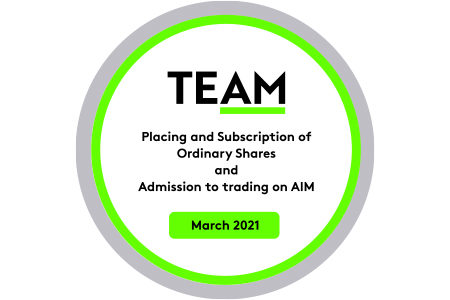 TEAM plc float on AIM