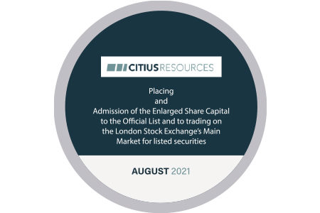 Citius Resources float on the Main Market of the LSE