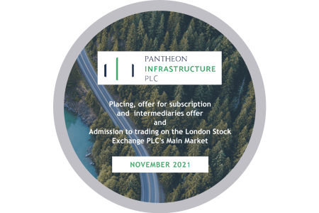 Pantheon Infrastructure float on the Main Market of the LSE and successfully raise £400 million