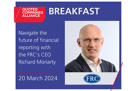 Perivan attend the QCA breakfast with Richard Moriarty, the CEO at the Financial Reporting Council