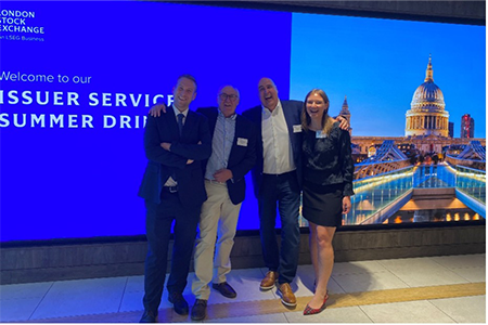 Perivan attend the London Stock Exchange Issuer Services summer drinks