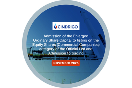 Cindrigo Holdings Limited Admission to the Main Market of the LSE