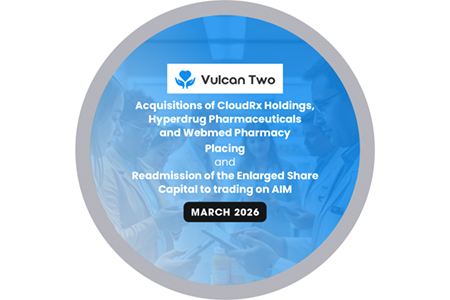 Vulcan Two Group complete 3 acquisitions,  Placing to raise £40 million and Readmission of the Enlarged Share Capital to trading on AIM